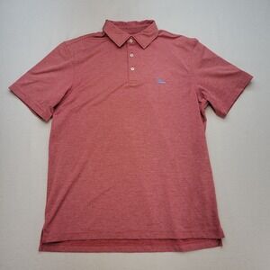 Vineyard Vines Polo Shirt Mens Medium Salmon Pink On-The-Go OTG Performance